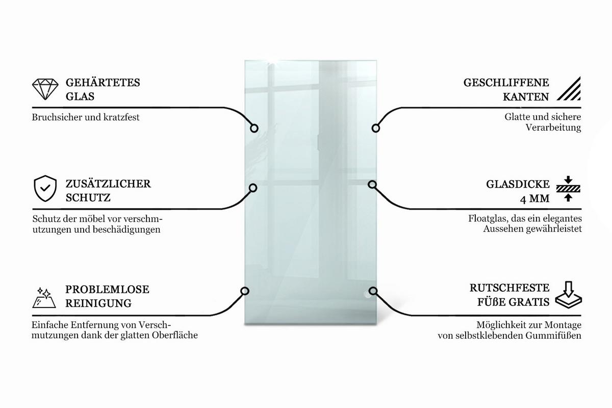 TISCHPLATTE 140 x 70 cm Transparente Glasplatte - Transparent, Glas (70/140/0.4cm) - TULUP
