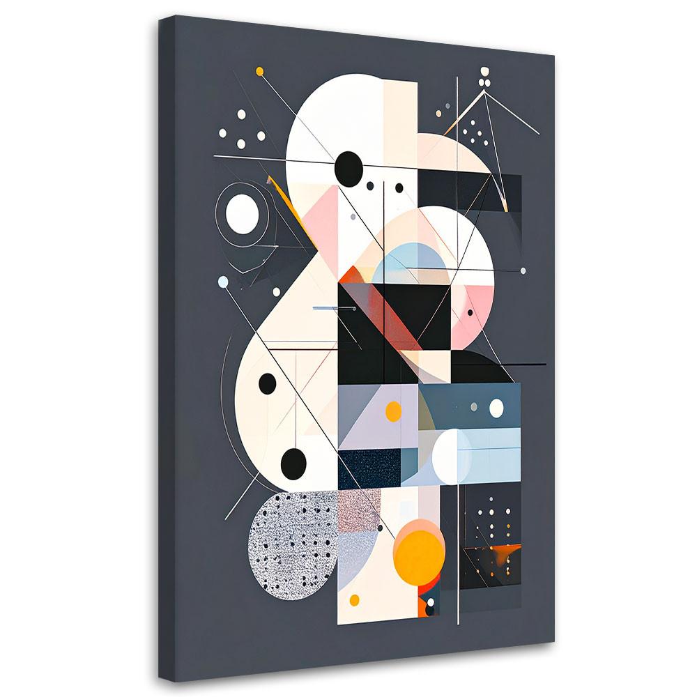 LEINWANDBILD Geometrische Abstraktion Bauhaus 60x90cm - Multicolor, Textil (60/90cm) - Feeby