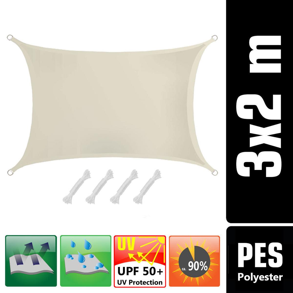 SONNENSEGEL Wasserdicht 300/200 cm Beige - Beige, Kunststoff (200/300cm) - Amanka