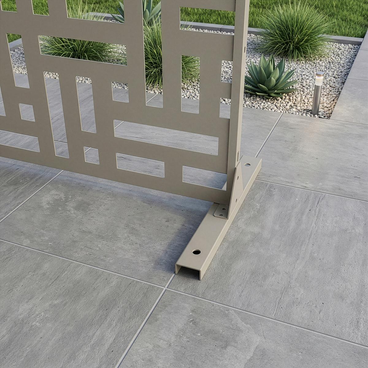 TRENNWAND Bernalda - Beige, Metall (90/180cm) - casa.pro