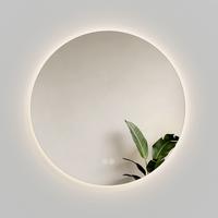 BADSPIEGEL Rund mit Beleuchtung Rahmenlos, 3 Lichtfarben, Ø 80 cm - Transparent, Glas (80/80/3cm) - EMKE