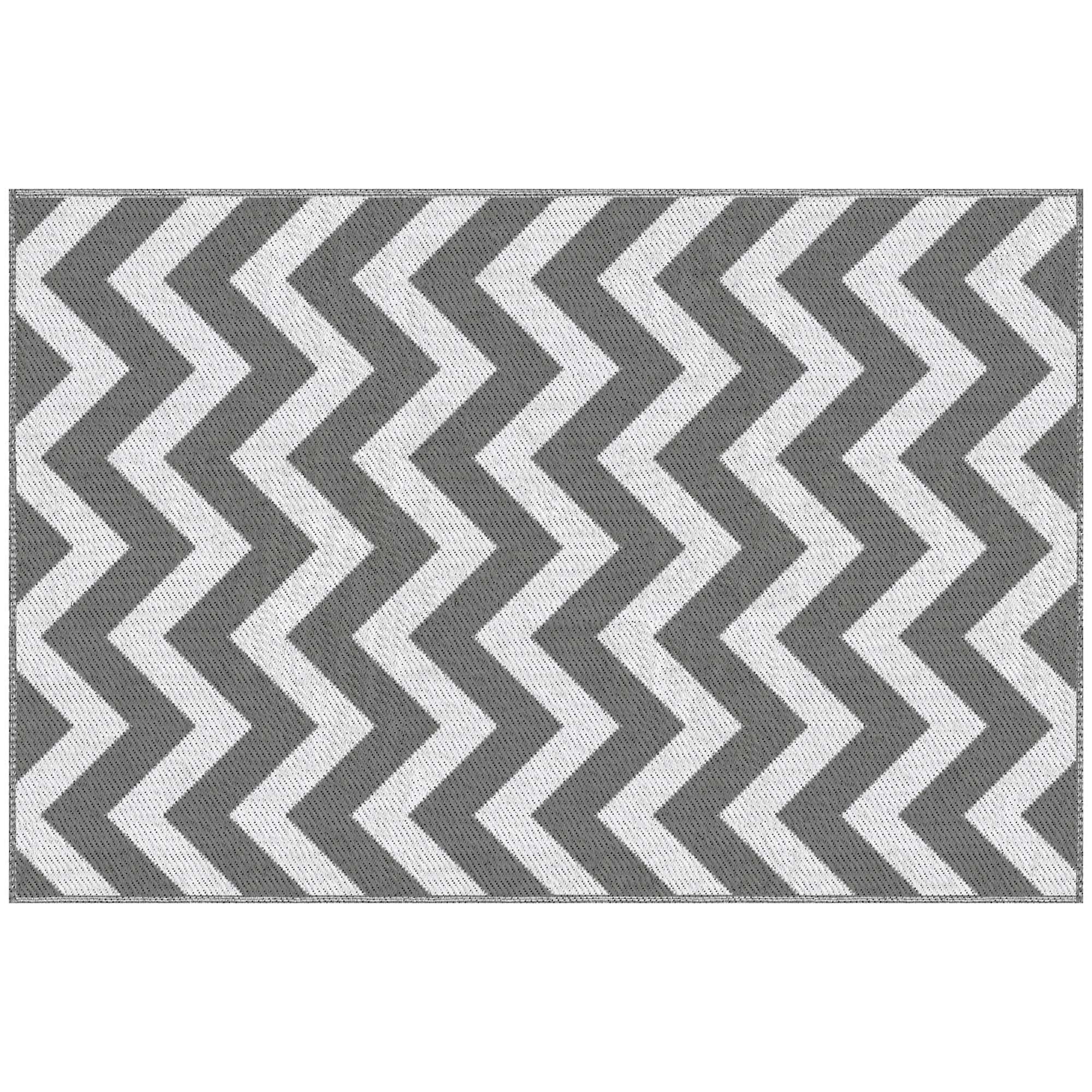 OUTDOORTEPPICH, 310g/m² PP, Hellgrau+Weiß - Hellgrau, Kunststoff (182/121cm) - Outsunny