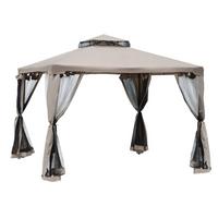 GARTENPAVILLON 3 x 3 m Pavillon Festzelt Partyzelt mit 4 x Seitenwand Grau - Grau, Kunststoff (294/265/294cm) - Outsunny