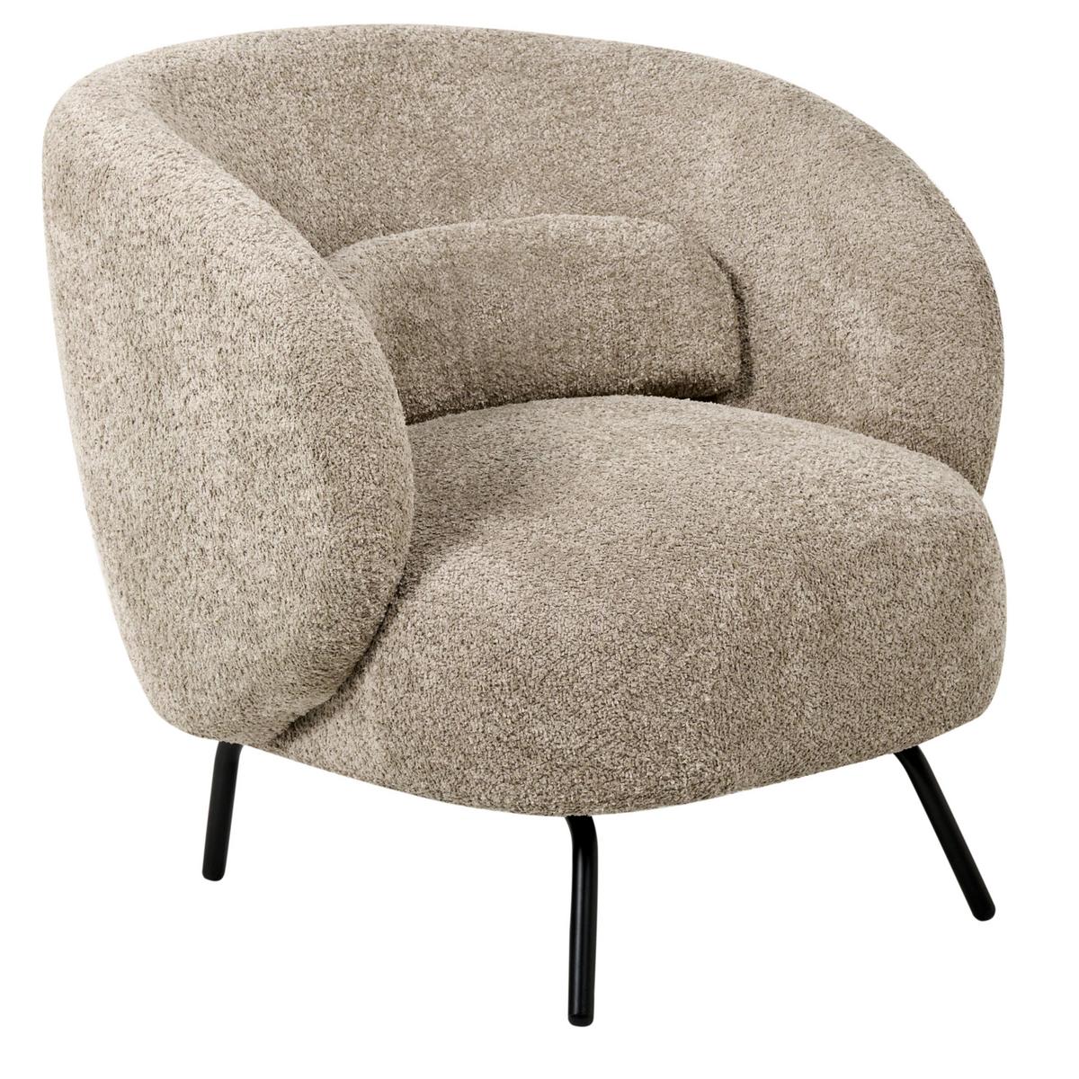 SESSEL Taupe Makela - Taupe/Schwarz, Textil (75/72/74cm) - Beliani