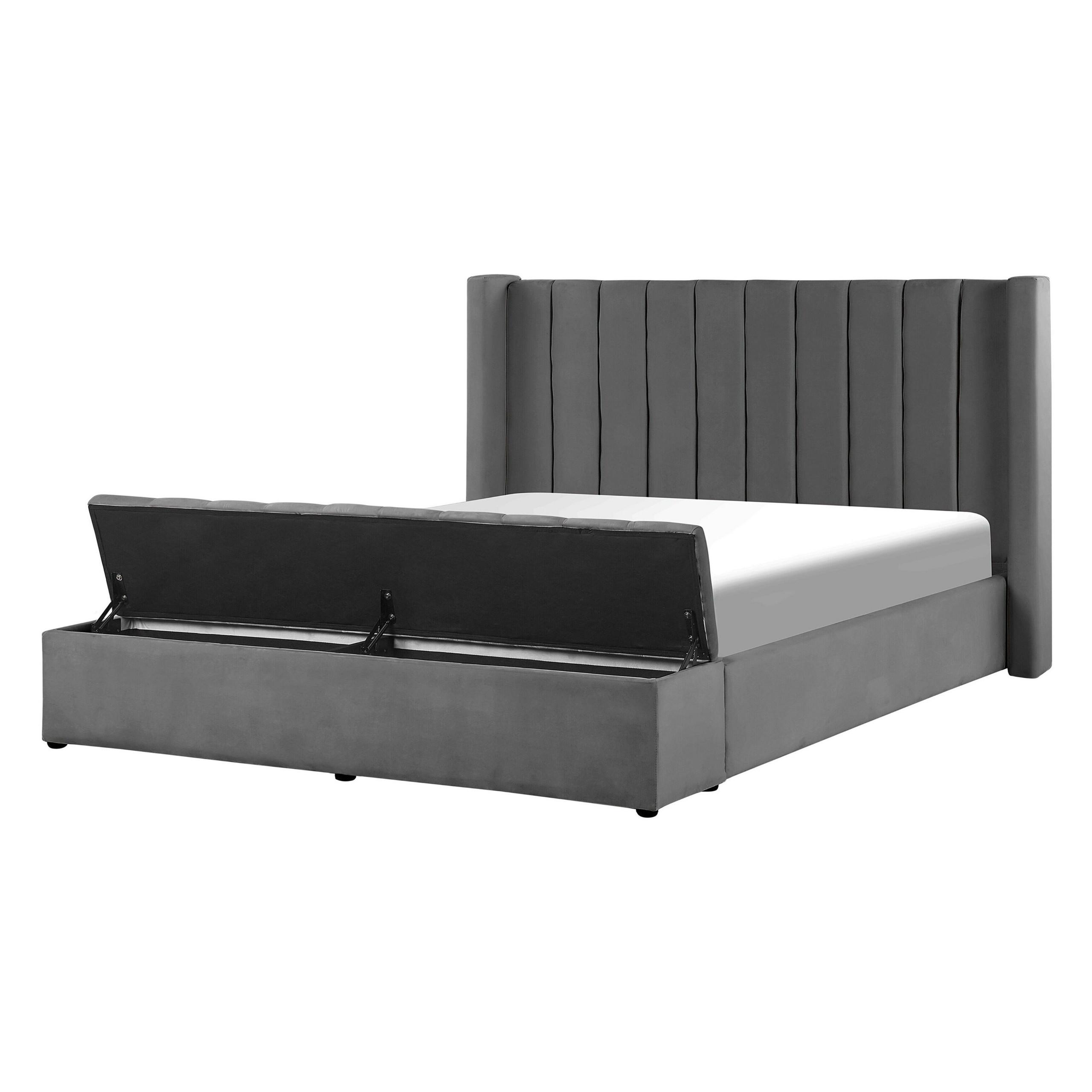 POLSTERBETT 140/200cm Grau Noyers - Grau, Textil (140/200cm) - Beliani