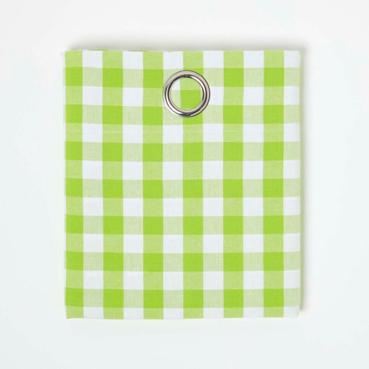 ÖSENVORHANG Karomuster blickdicht 2er-Set, 117/137 cm - Grün, Textil (117/137cm) - Homescapes