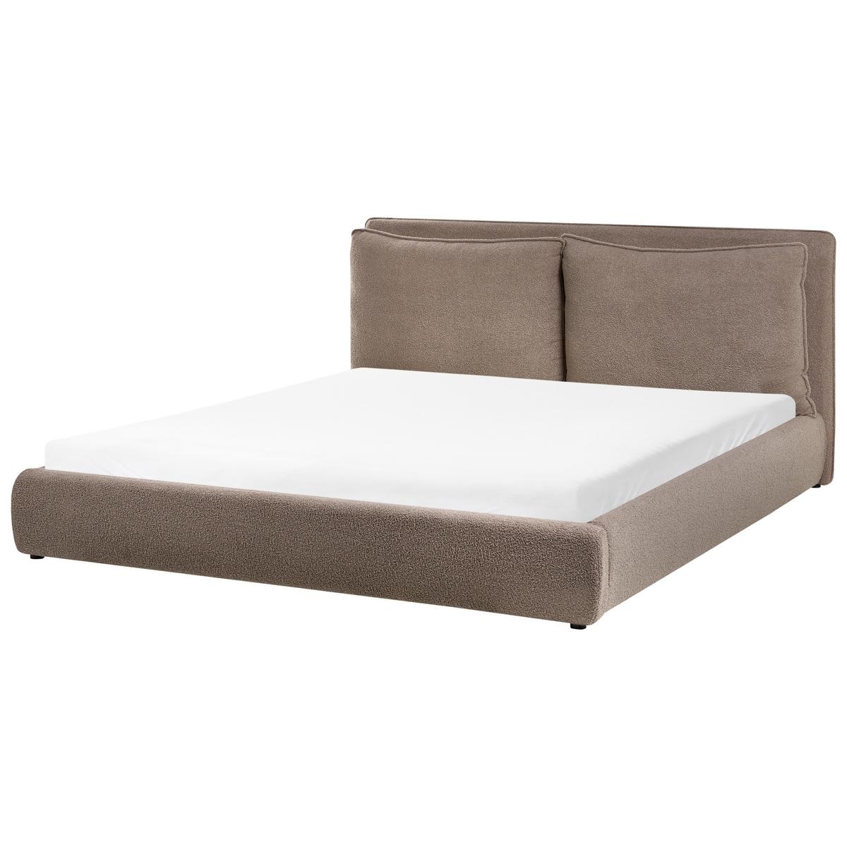 BETT mit Lattenrost 180/200 cm Braun Bajonna - Schwarz/Braun, Textil (180/200cm) - Beliani