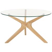 COUCHTISCH Glas transparent/hellbraun 80 cm Valley - Hellbraun/Transparent, Glas (80/80/46cm) - Beliani