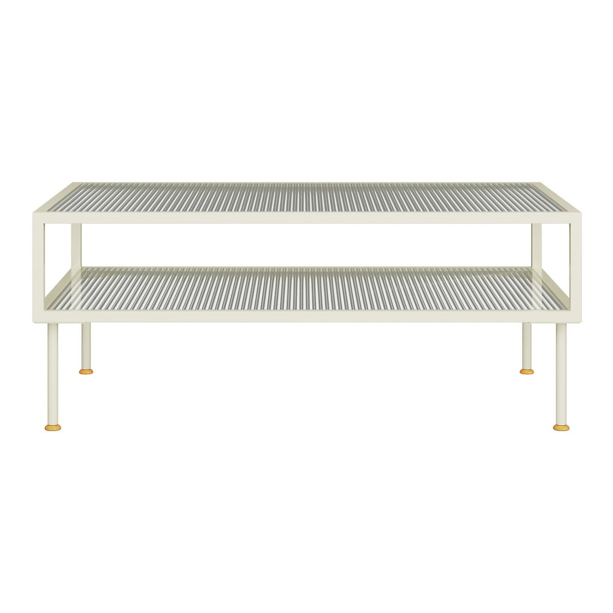 COUCHTISCH Lindau 100/50/46 cm - Creme, Glas/Metall (50/100/46cm) - [en.casa]
