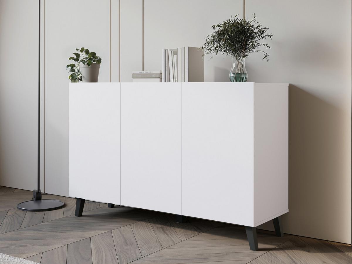 KOMMODE Phuket 120 - Schwarz/Weiß, Holzwerkstoff/Kunststoff (120/76/39cm) - MIRJAN24