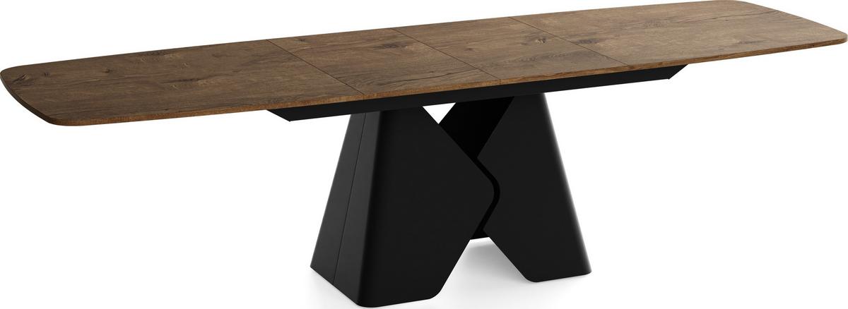 ESSTISCH Vanta rechteckig ausziehbar verlängerbar mit Schwarzem Metallgestell, Eiche Braun Rustikal 200-290/90/76 cm - Alteiche/Schwarz, Holzwerkstoff/Metall (90/290/76cm) - WFL GROUP