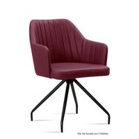 ARMLEHNSTUHL (4er-Set) Dinara 58x81x60 Schwarz/Marsala - Brombeere/Schwarz, Kunststoff (60/81/58cm) - 58aufmkessel