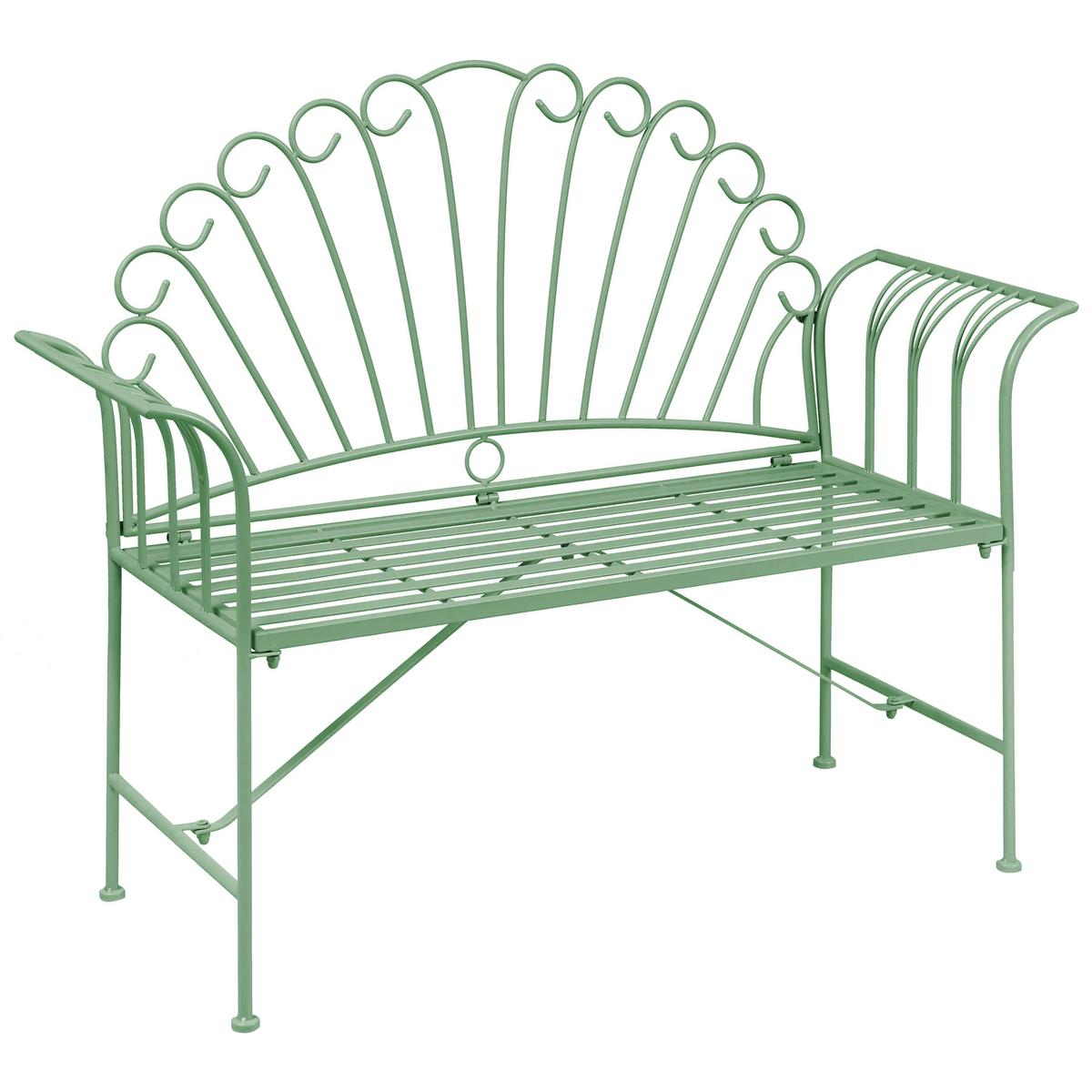 GARTENBANK Grün Cavinia - Grün, Metall (125/97/46cm) - Beliani