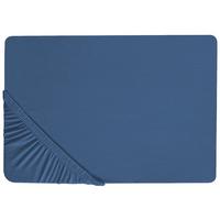 SPANNBETTLAKEN 180/200 cm Baumwolle Marineblau Janbu - Hellblau, Textil (180/200cm) - Beliani
