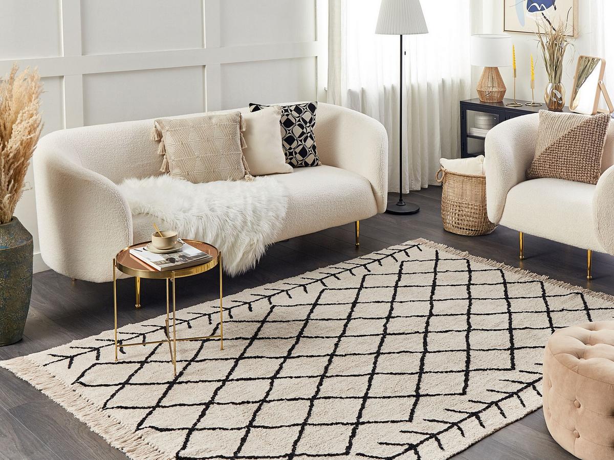 KURZFLOR-TEPPICH Bozkir 230/160 cm - Beige, Textil (160/230cm) - Beliani