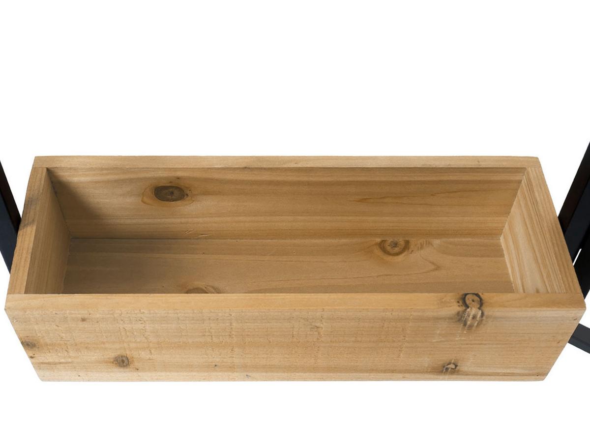 RAUMTEILER MIT PFLANZKASTEN Schwarz, Braun - Schwarz/Braun, Holz (118/116/13cm) - MCW