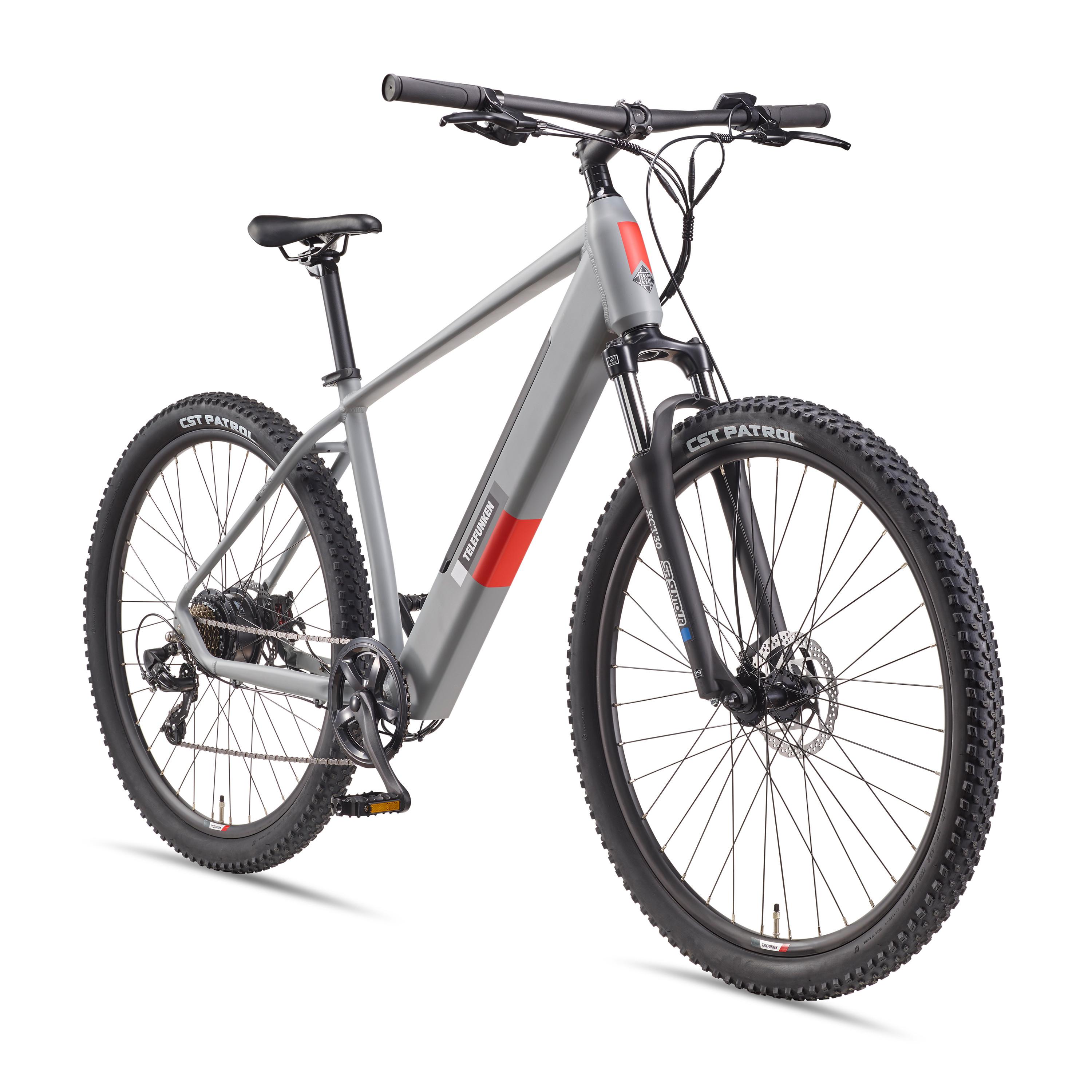 E-BIKE Mountainbike Aufsteiger M921 | Für Damen u. Herren | 468 Wh | Heckmotor | 7-Gang-Kettenschaltung | 29 Zoll - Grau, Metall (114.6cm) - Telefunken