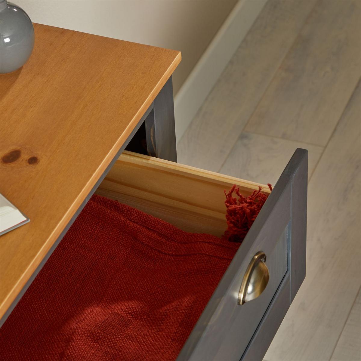 KOMMODE BOLTON anthrazit/braun - Anthrazit/Braun, Holz (91/93/40cm) - IDIMEX