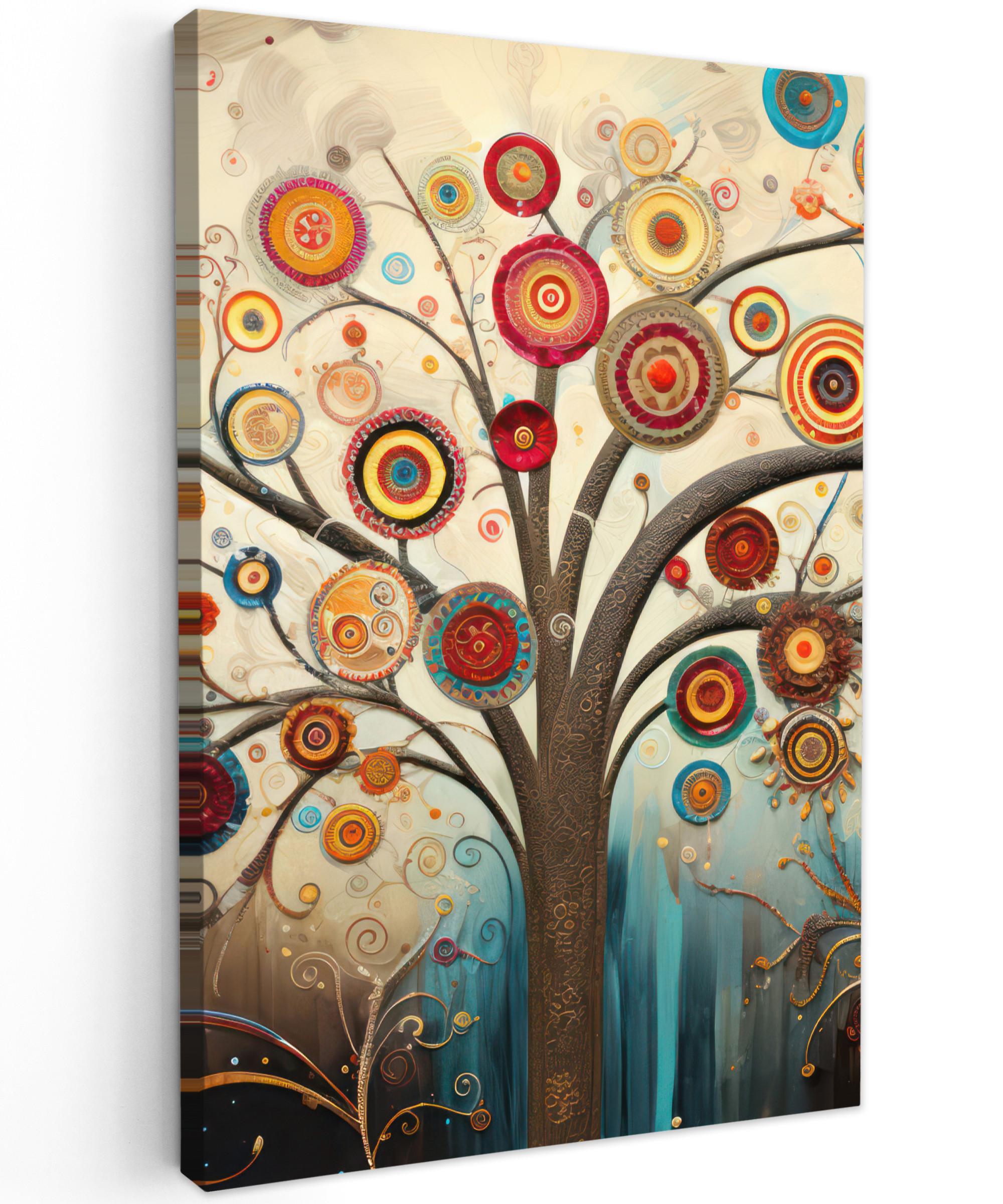 LEINWANDBILD Baum - Baum des Lebens - Farbe Deko XXL 80x120 cm - Braun, Textil (80/120cm) - MuchoWow