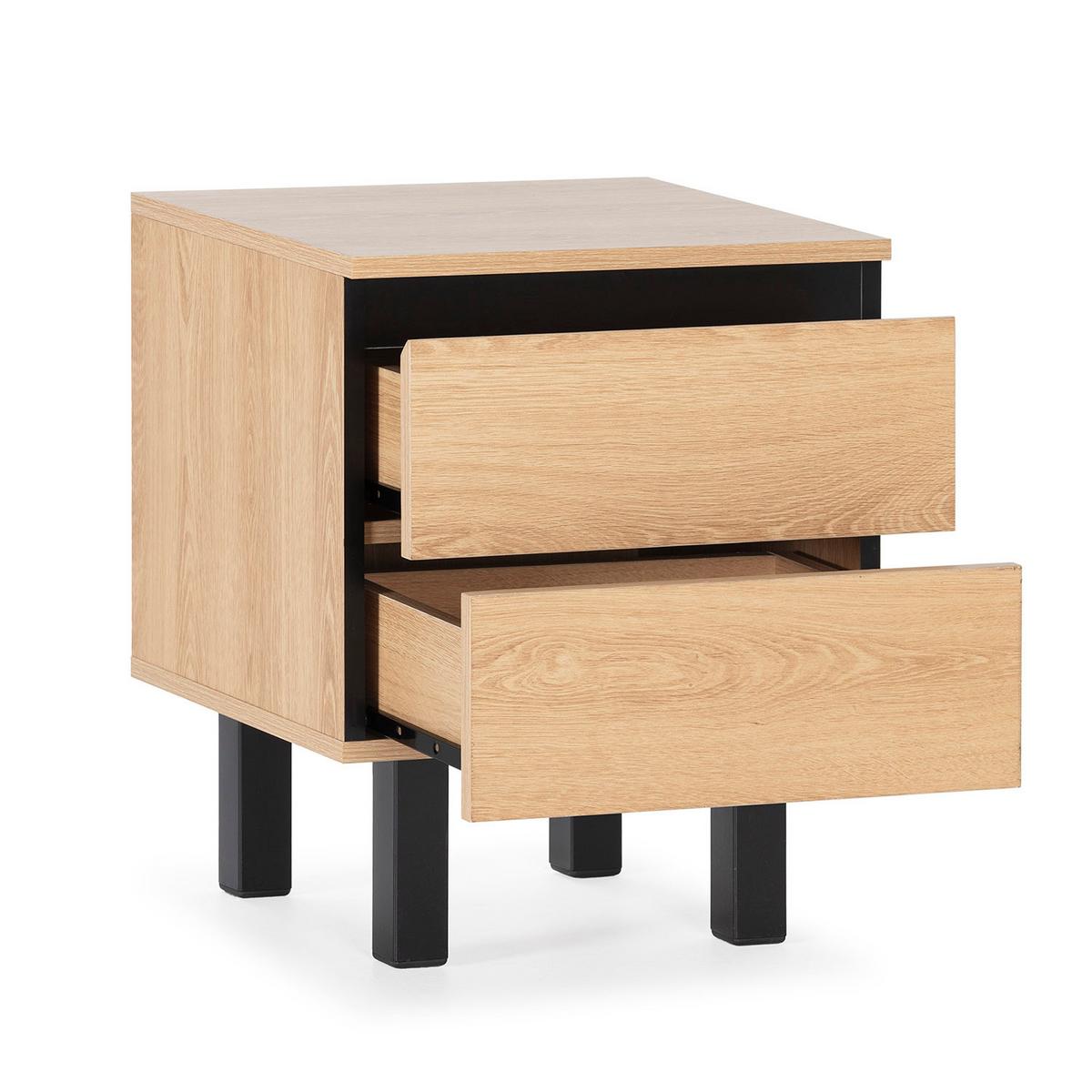 NACHTTISCH Molina, eichefarben - Honigeiche, Holzwerkstoff/Metall (40/50/40cm) - VS Venta-stock