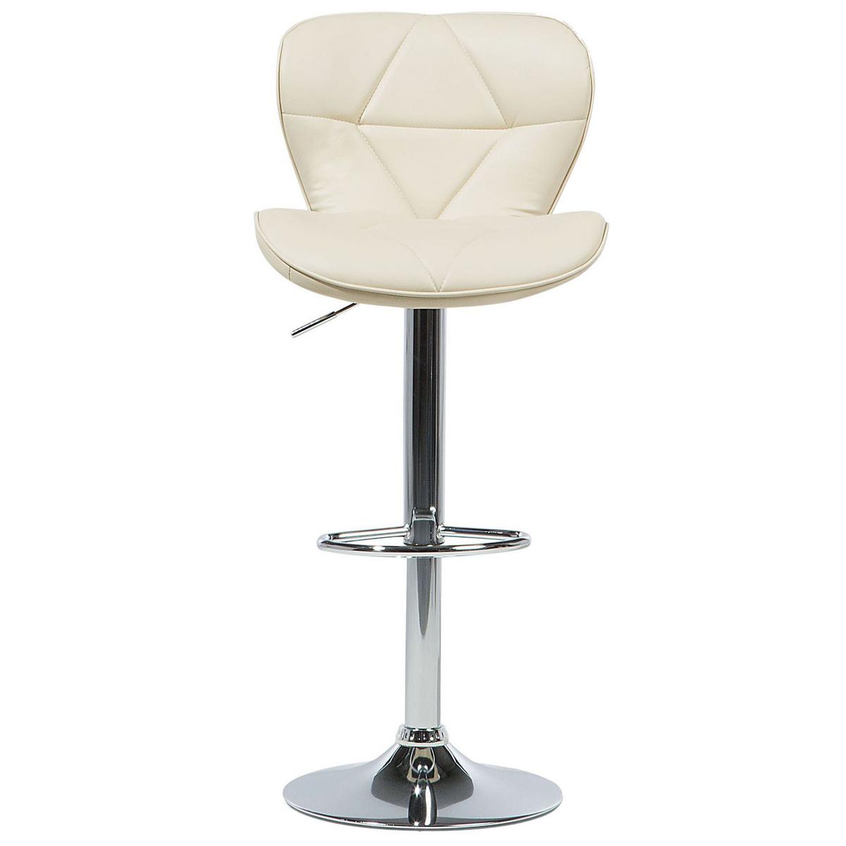 BARHOCKER 2er-Set Kunstleder Beige Valetta - Beige, Textil/Metall (48/109/39cm) - Beliani