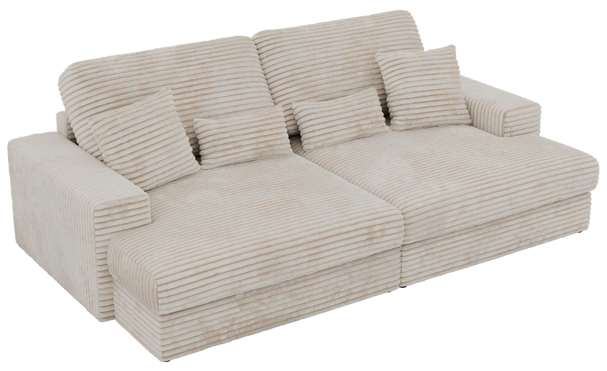 3-SITZER SOFA ANERO - Beige Cord - Beige/Creme, Kunststoff/Textil (292/107/163cm) - MKS