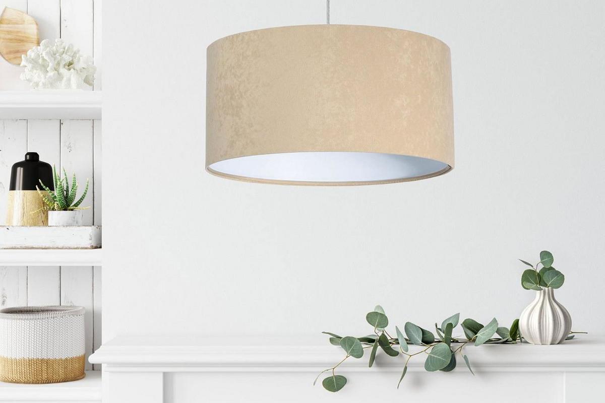 HÄNGELEUCHTE Weiß 40/20 cm - Beige/Weiß, Kunststoff (40/0.6/20cm) - ONZENO