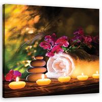 WANDBILD abstrakt lila - Lila, Textil (50/50cm) - Feeby