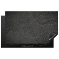 HERDABDECKPLATTE Beton - Schwarz - Industriell Ceranfeldabdeckung 85x52 cm - Anthrazit, Kunststoff (85/52/0.2cm) - MuchoWow