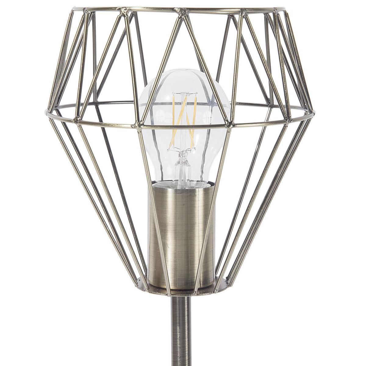 TISCHLAMPE Mooni 15/15/53 cm - Messingfarben, Metall (15/15/53cm) - Beliani