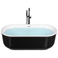 BADEWANNE FREISTEHEND 80x170x59 cm schwarz Pinel - Schwarz, Kunststoff (80/59/170cm) - Beliani