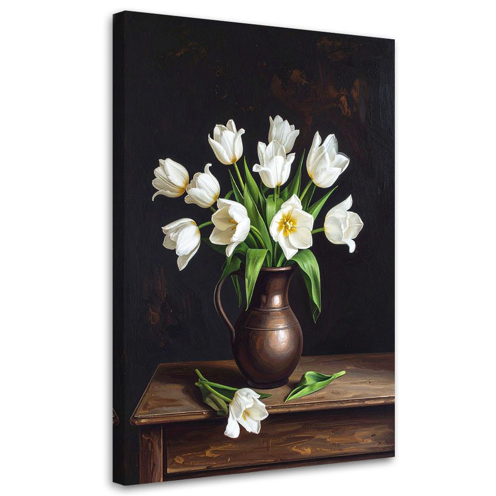 LEINWANDBILD Blumen 40x60cm - Weiß, Textil (40/60cm) - Feeby