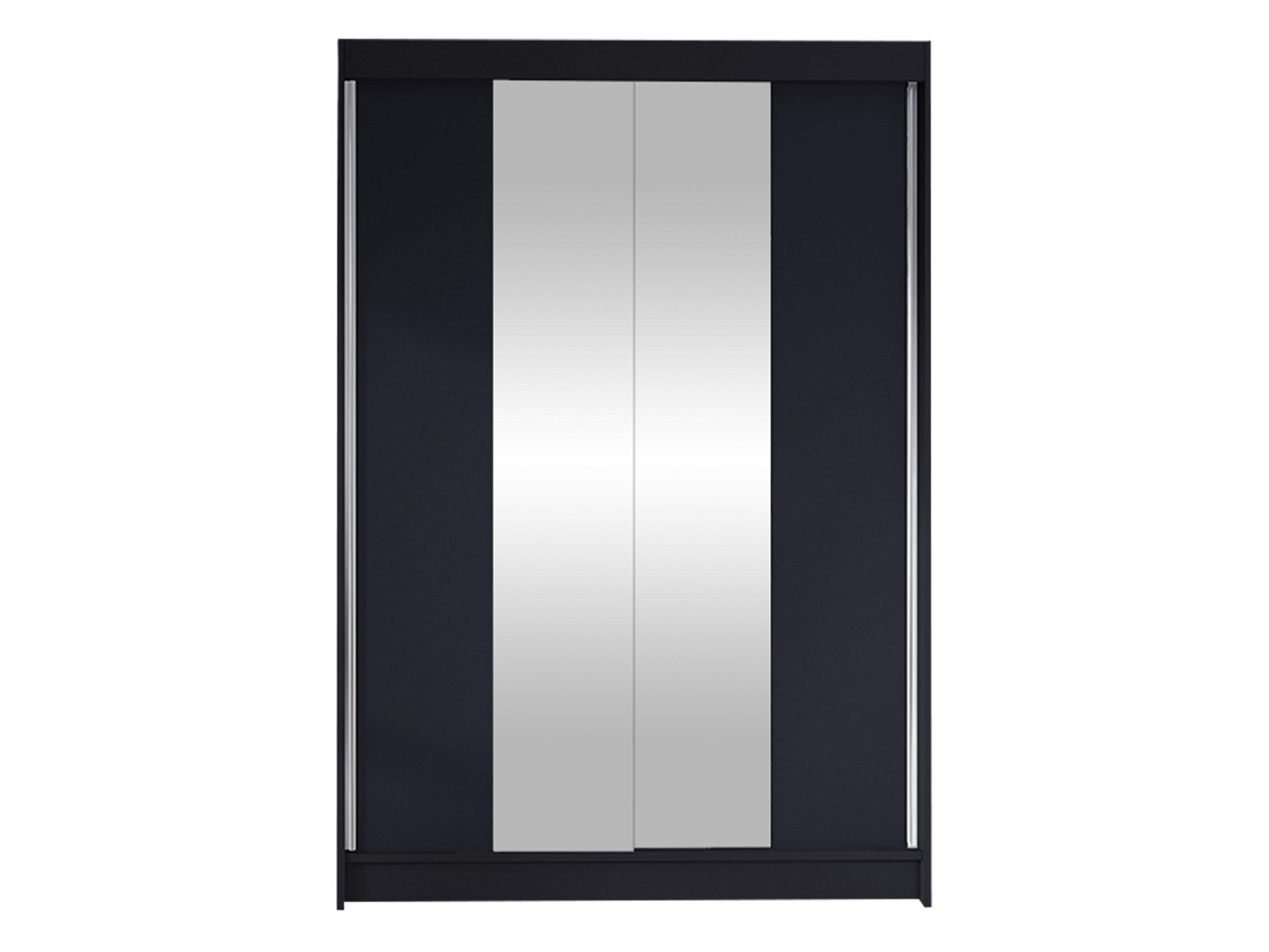 SCHWEBETÜRENSCHRANK Lino II - Schwarz, Holzwerkstoff/Metall (120/200/58cm) - MIRJAN24