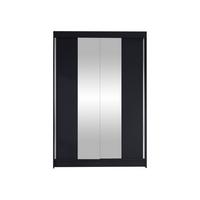 SCHWEBETÜRENSCHRANK Lino II - Schwarz, Holzwerkstoff/Metall (120/200/58cm) - MIRJAN24