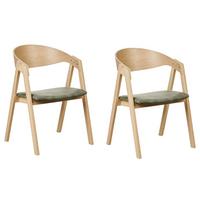 ESSZIMMERSTUHL 2er-Set Holz Dunkelgrün Yuba - Braun/Grün, Holzwerkstoff (56/79/61cm) - Beliani