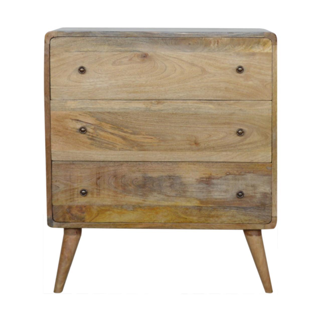 KOMMODE 3-Schubladen, Beige - Messingfarben/Braun, Holz/Metall (70/80/35cm) - Artisan Furniture