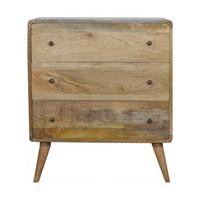 KOMMODE 3-Schubladen, Beige - Messingfarben/Braun, Holz/Metall (70/80/35cm) - Artisan Furniture