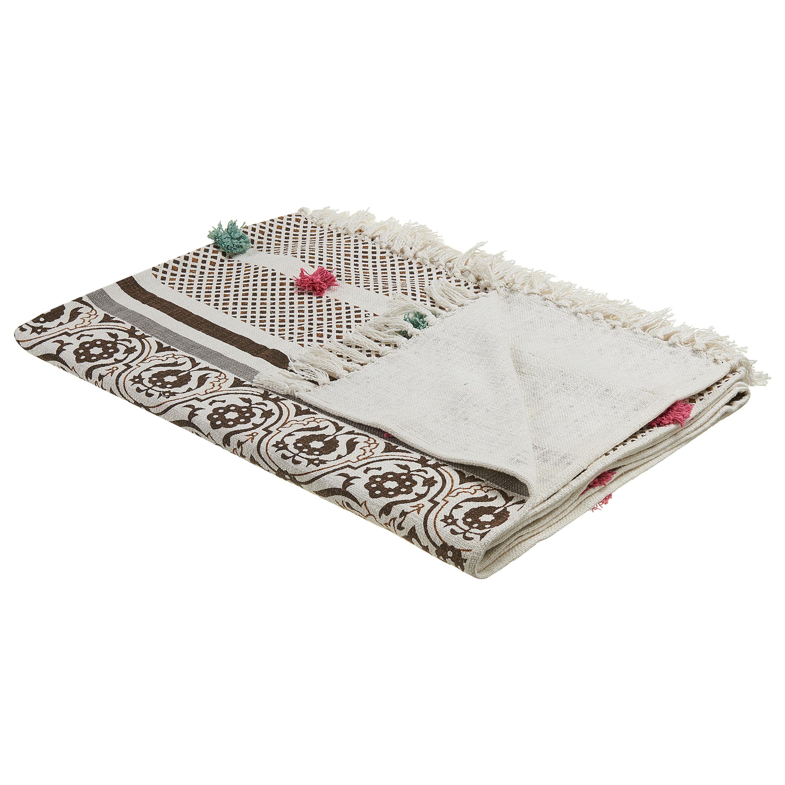 DECKE Braun Chinsurah 130/180 cm - Braun, Naturmaterialien/Textil (130/180cm) - Beliani