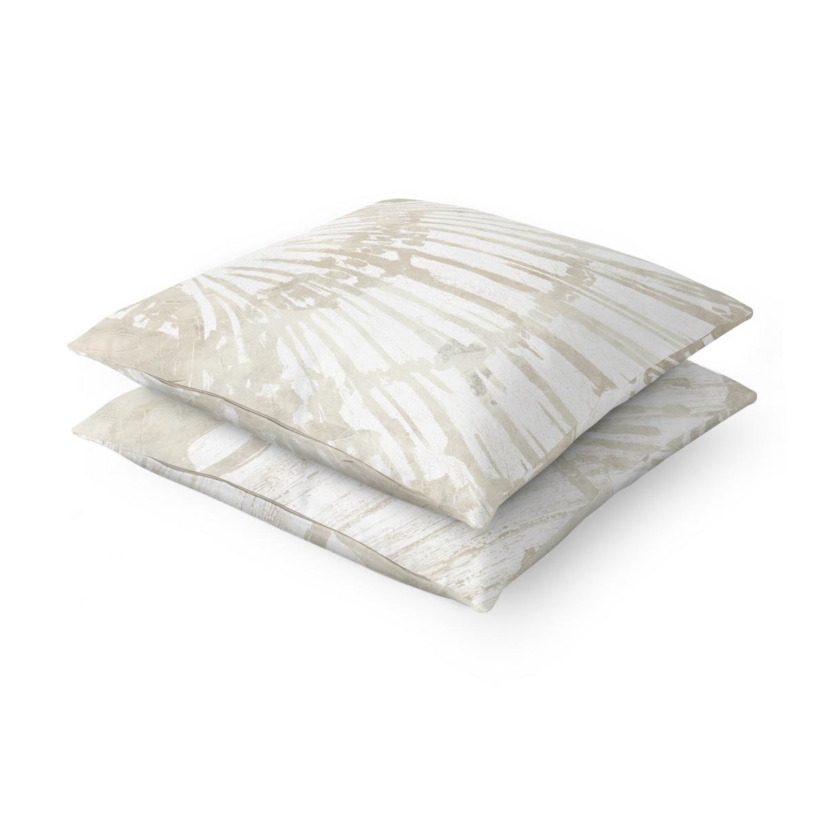 DEKOKISSEN 2er-Set Muschel Silhouetten Duo auf Leinen 40/40 cm - Beige, Textil (40/40cm) - Bilderwelten