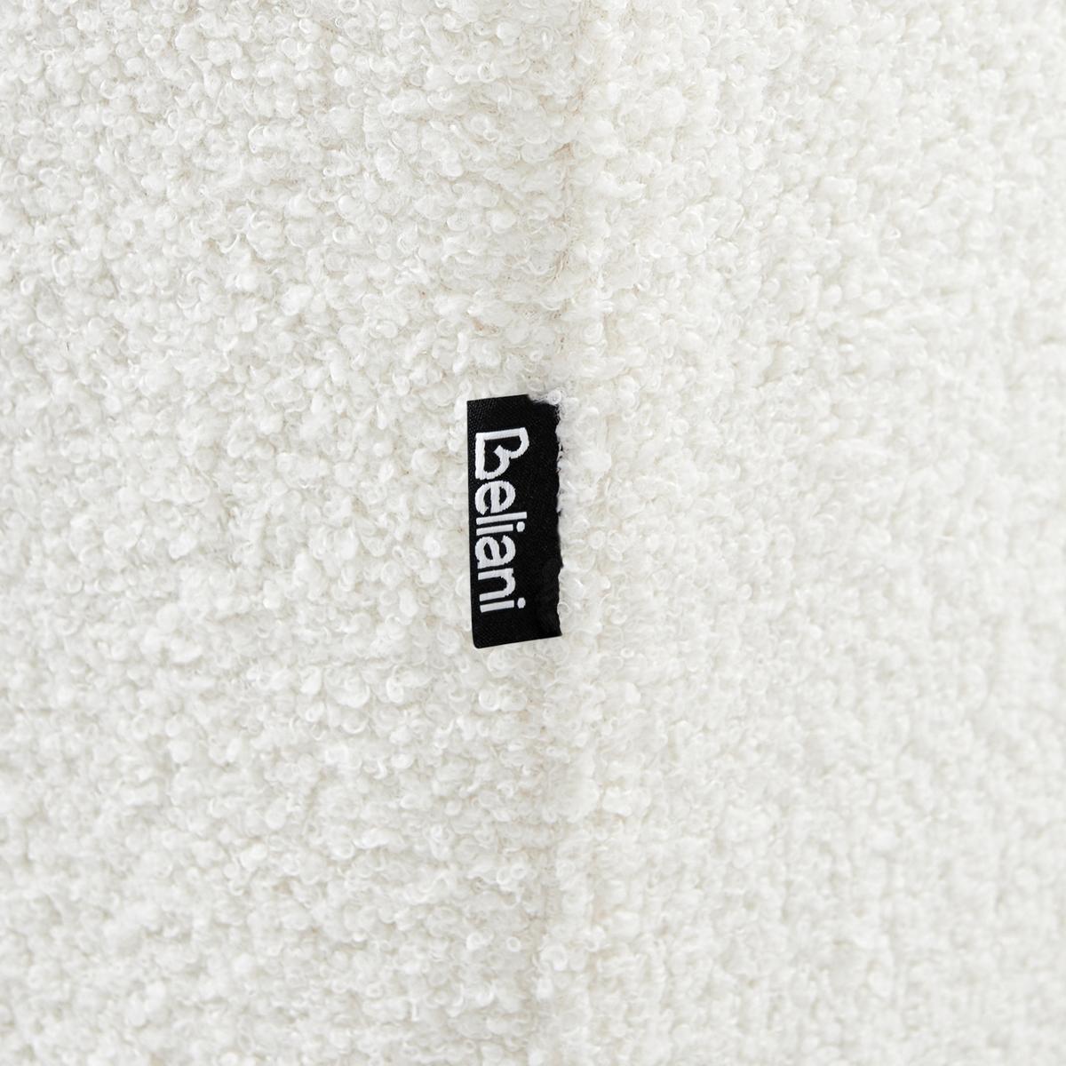 OTTOMANE Bouclé Weiß Lungo - Weiß, Textil (80/35/80cm) - Beliani