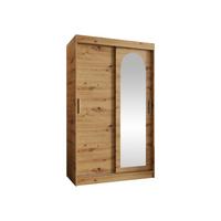 SCHWEBETÜRENSCHRANK Selfie 120 cm mit Schubladen - Silberfarben/Eiche Artisan, Holzwerkstoff/Kunststoff (120/200/62cm) - MIRJAN24