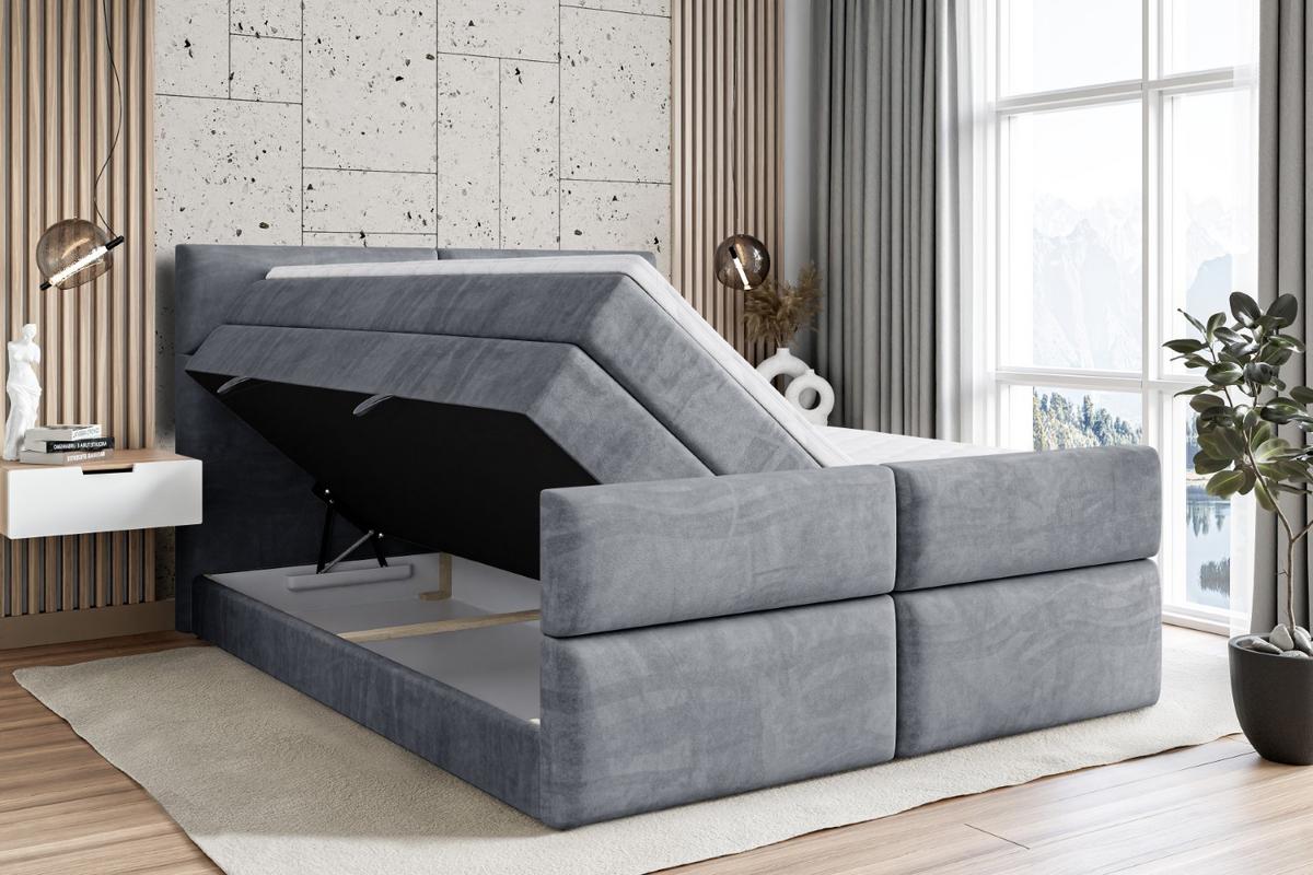 BOXSPRINGBETT BOXI3-Z KING - 140x200 - H3/H4 - Grau - Grau, Holzwerkstoff (140/200cm) - ALTDECOR