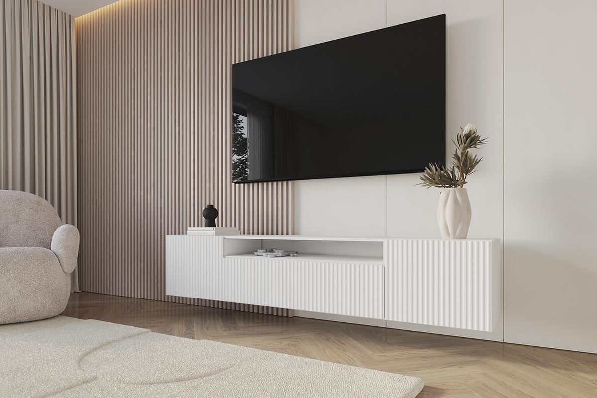 LOWBOARD NOA-2-W 200x40x41 cm - Weiß - Weiß, Holzwerkstoff (200/40/41cm) - ALTDECOR