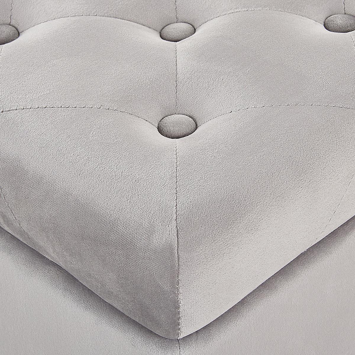 HOCKER Loretto 37/37/40 cm - Grau, Textil (37/40/37cm) - Beliani