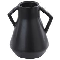 BLUMENVASE Dolomit schwarz Fermi - Schwarz, Keramik (20cm) - Beliani