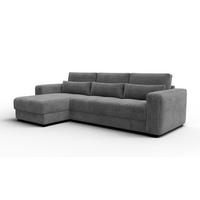 ECKSOFA OLI 4-Sitzer links, dunkelgrau - Dunkelgrau, Holz/Textil (295/172cm) - Wozimo