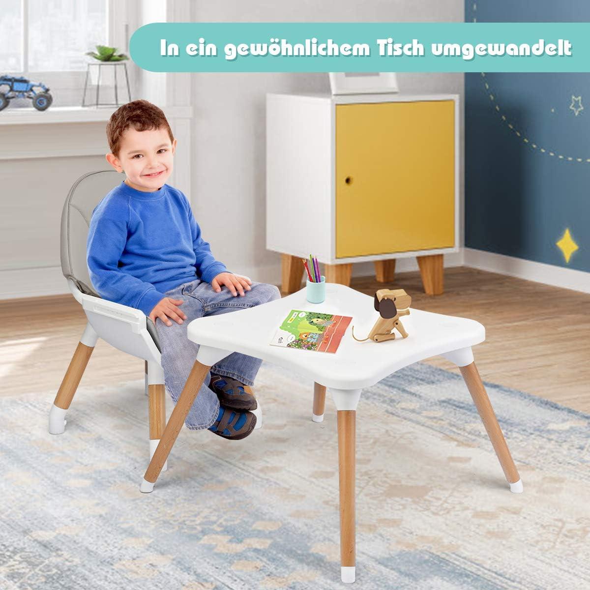 BABYHOCHSTUHL Grau - Grau, Kunststoff (62/100/62cm) - COSTWAY