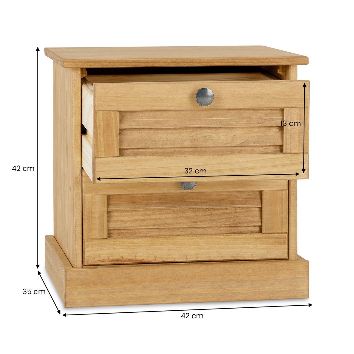 NACHTTISCH VENETA - Kieferfarben, Holz (42/42/35cm) - IDIMEX