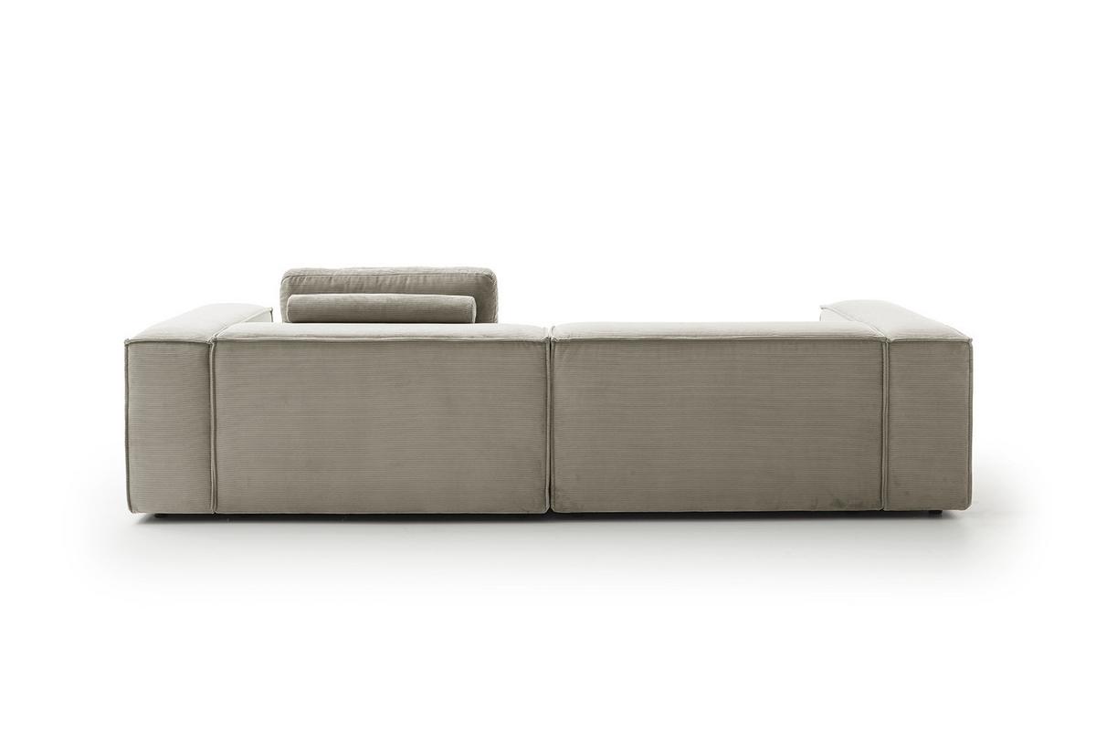 SOFA CARMO Grau Cord - Schwarz/Grau, Kunststoff/Textil (306/68/118cm) - KAWOLA