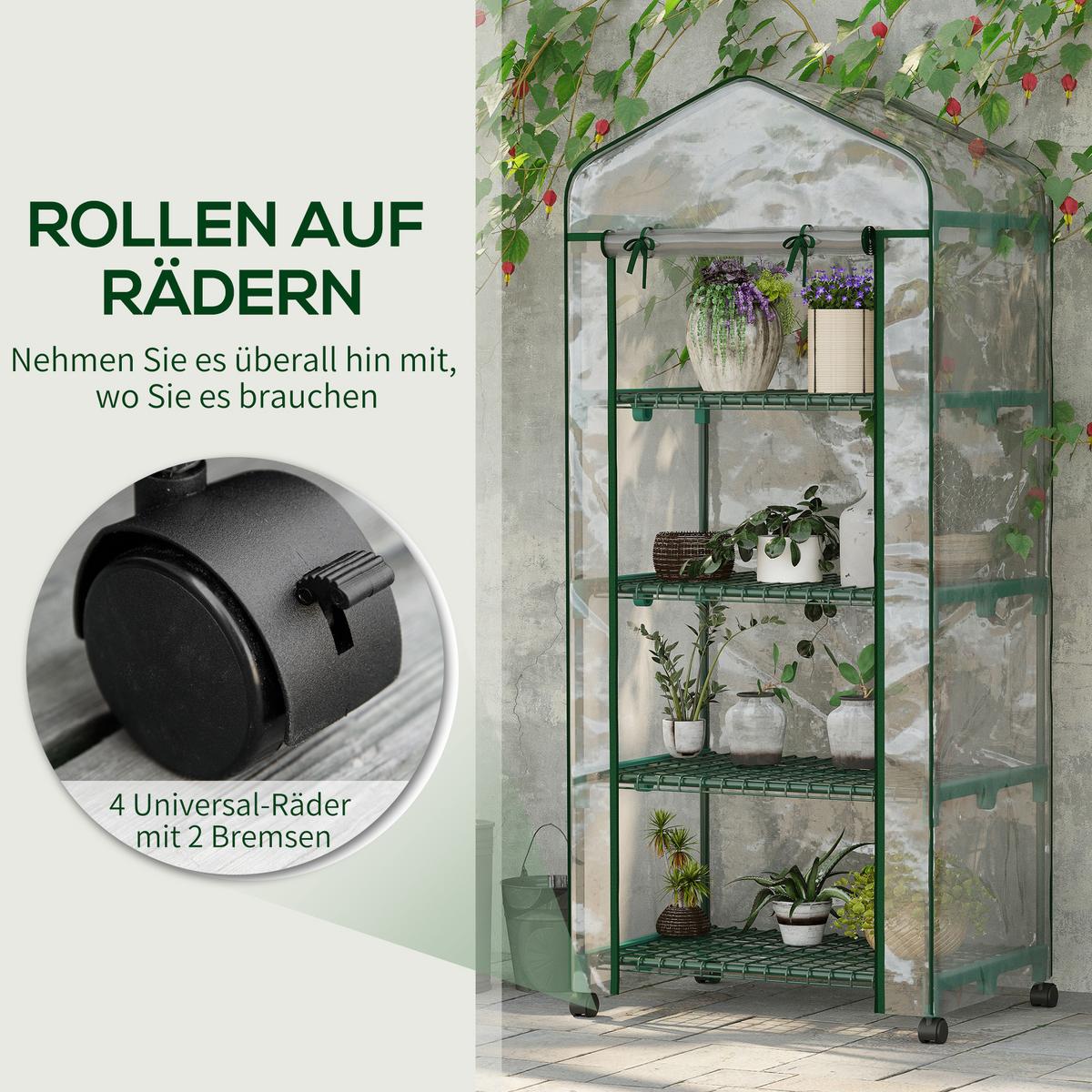 FOLIENGEWÄCHSHAUS, Stahl, Transparent - Transparent, Metall (50/165/69cm) - Outsunny